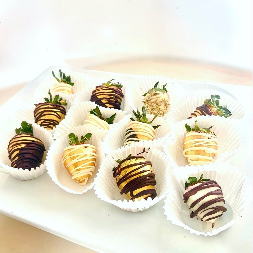Golden Chocolate Covered Strawberries