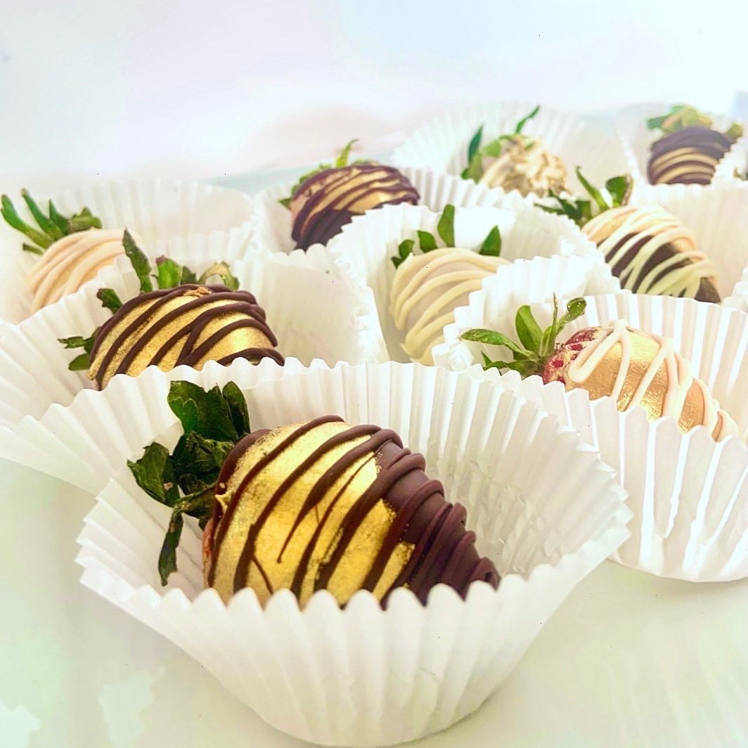 Golden Chocolate Covered Strawberries