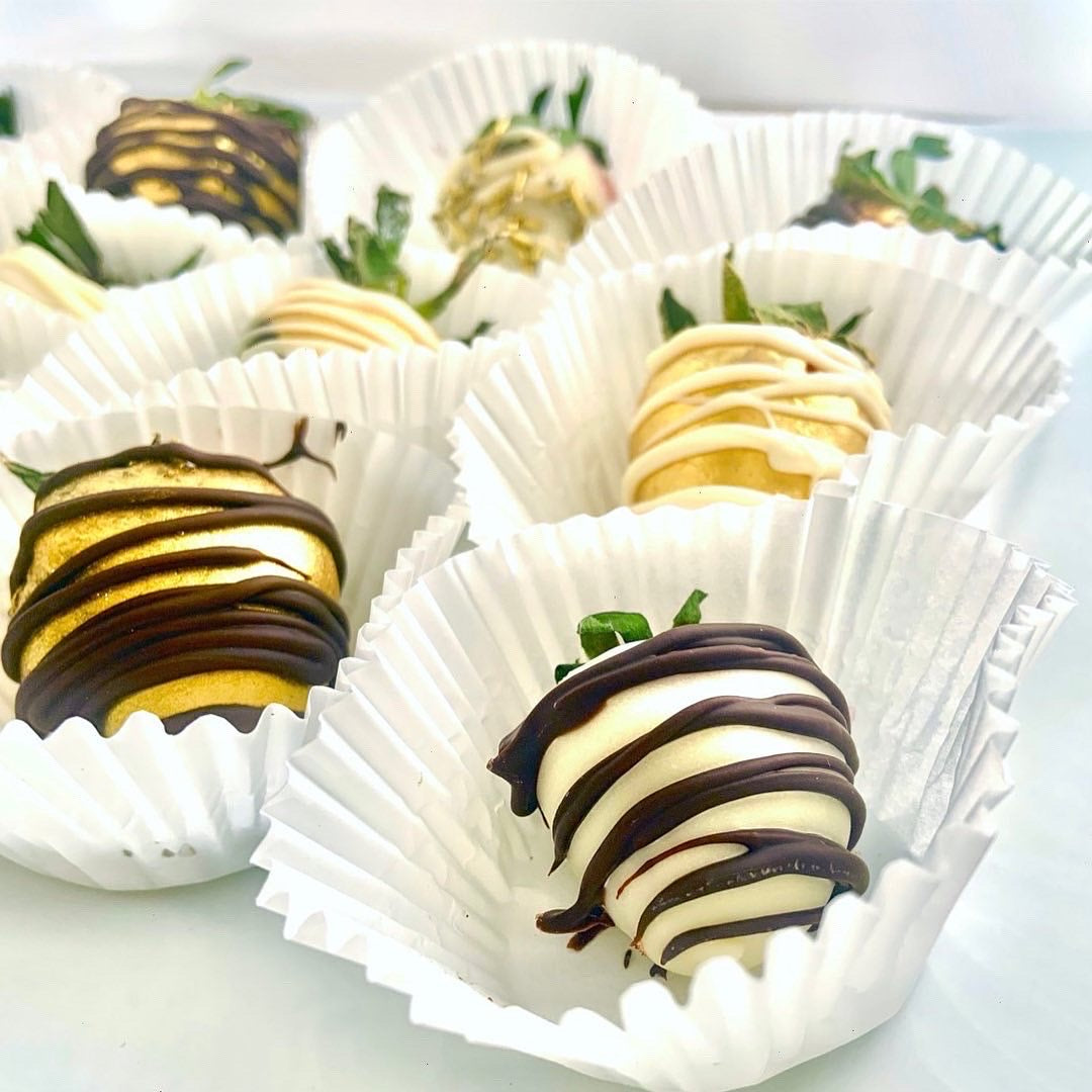 Golden Chocolate Covered Strawberries