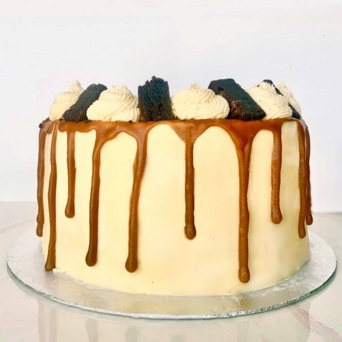 Caramel Brownie Drip Cake