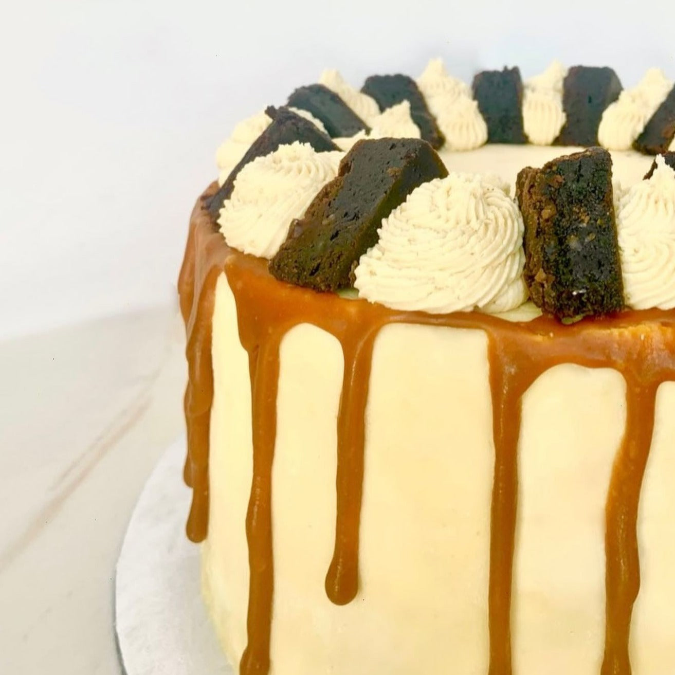 Caramel Brownie Drip Cake