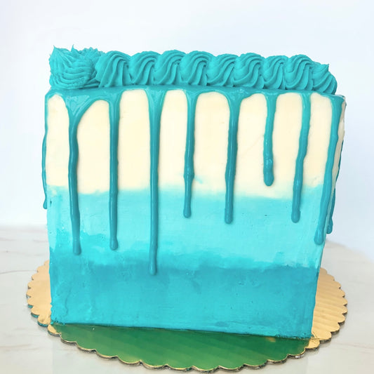 Ombre Blue Drip Cake