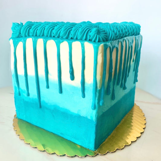 Ombre Blue Drip Cake