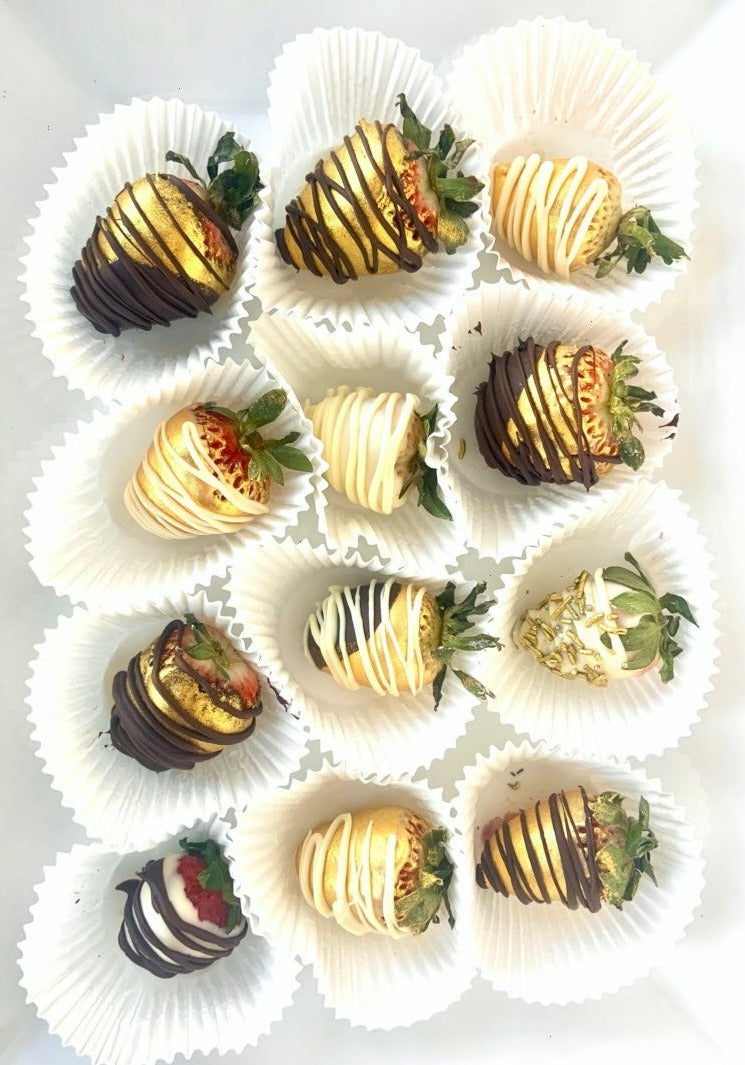 Golden Chocolate Covered Strawberries